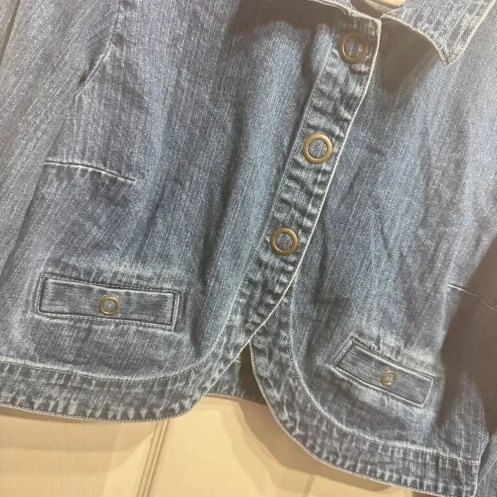 Hanna Andersson Small Girls Denim Cropped Jean Jacket Shrug